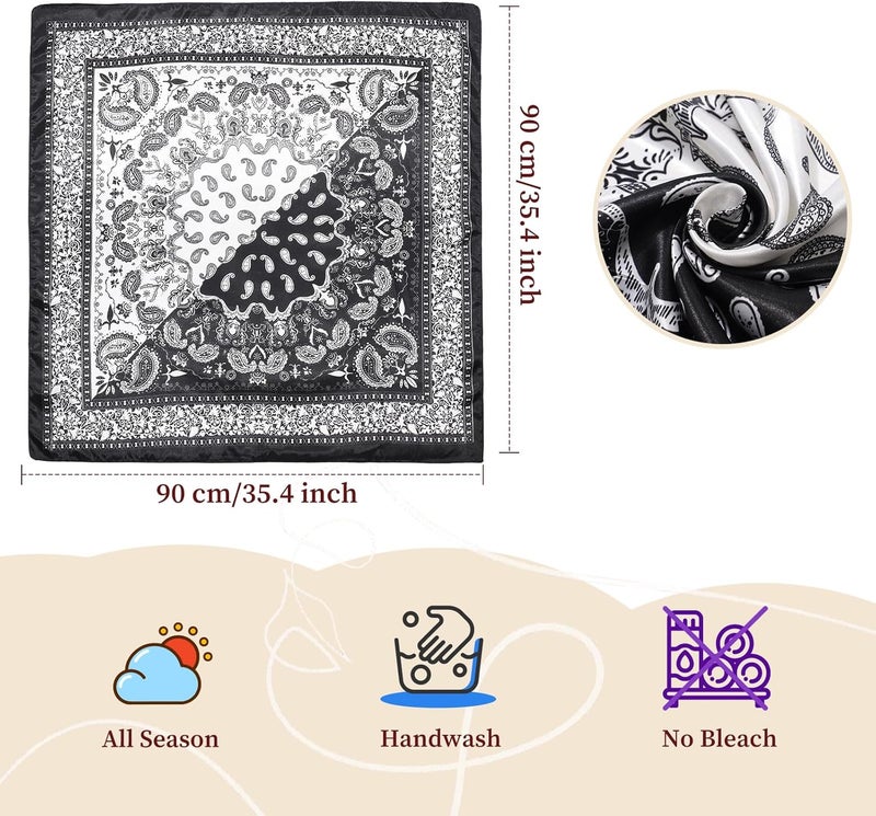 Molans 35 Inch Solid Color Wild Rag, Pure Cowboy Bandanas Oversize Western Neckerchief Bolo Head Scarf for Men Women - Image 3